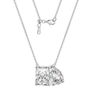 14k Pear and Emerald Toi Et Moi Necklace